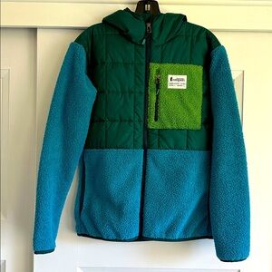 Cotopaxi Womens Trico Hybrid Fleece Jacket Blue/green XS LIKE NEW COND